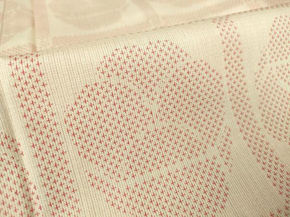 平和屋着物▽上質な紬　単衣　格子花文　正絹　逸品　DAAV5320az