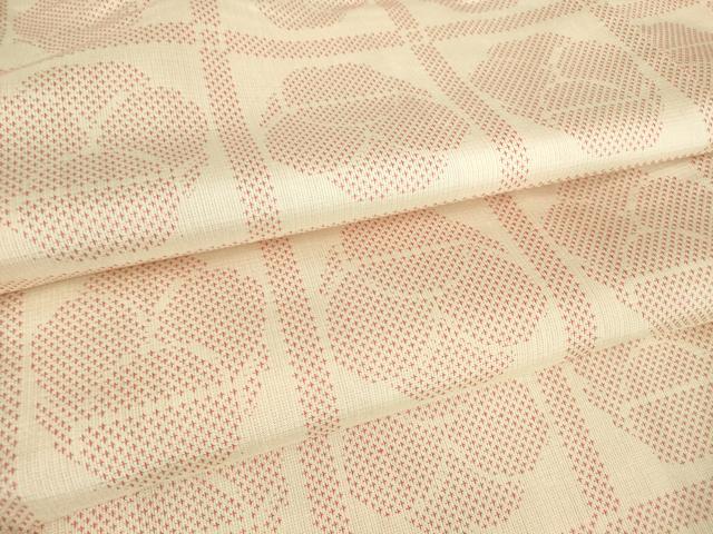 平和屋着物▽上質な紬　単衣　格子花文　正絹　逸品　DAAV5320az