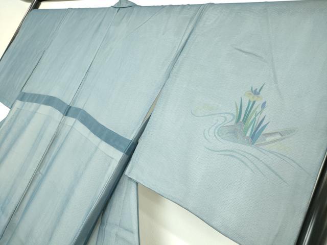 平和屋着物▽中国三大刺繍 スワトウ刺繍 汕頭刺繍 訪問着 無双 紗袷 紗×絽 茶屋辻流水花文 正絹 逸品 DAAV5321az