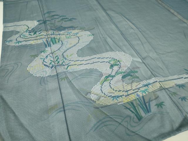 平和屋着物▽中国三大刺繍 スワトウ刺繍 汕頭刺繍 訪問着 無双 紗袷 紗×絽 茶屋辻流水花文 正絹 逸品 DAAV5321az
