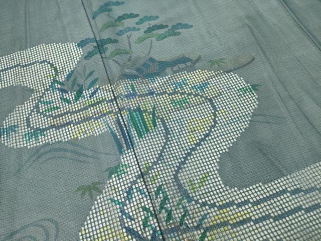 平和屋着物▽中国三大刺繍 スワトウ刺繍 汕頭刺繍 訪問着 無双 紗袷 紗×絽 茶屋辻流水花文 正絹 逸品 DAAV5321az