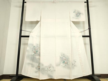 平和屋着物▽訪問着 単衣 誰が袖花文 暈し染め 正絹 逸品 DAAV5326az