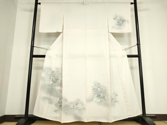 平和屋着物▽訪問着 単衣 誰が袖花文 暈し染め 正絹 逸品 DAAV5326az
