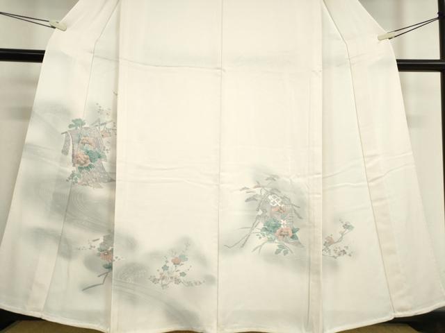 平和屋着物▽訪問着 単衣 誰が袖花文 暈し染め 正絹 逸品 DAAV5326az