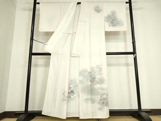 平和屋着物▽訪問着 単衣 誰が袖花文 暈し染め 正絹 逸品 DAAV5326az