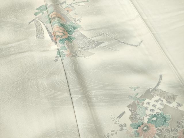 平和屋着物▽訪問着 単衣 誰が袖花文 暈し染め 正絹 逸品 DAAV5326az