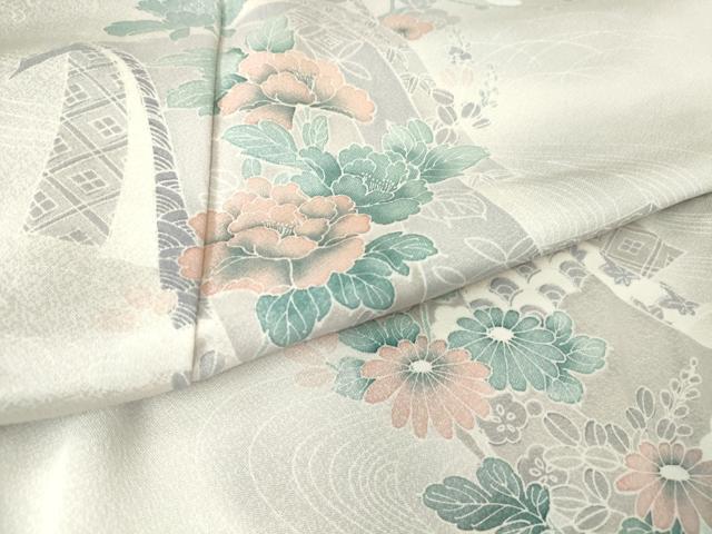 平和屋着物▽訪問着 単衣 誰が袖花文 暈し染め 正絹 逸品 DAAV5326az