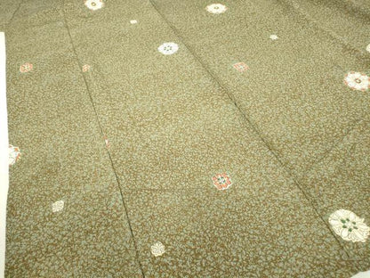 平和屋着物▽上質な小紋　単衣　舞花文　正絹　逸品　DAAV5327az