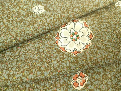 平和屋着物▽上質な小紋　単衣　舞花文　正絹　逸品　DAAV5327az
