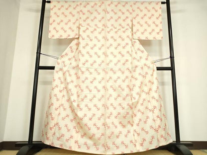 平和屋着物▽上質な紬　単衣　絣文　正絹　逸品　DAAV5333az