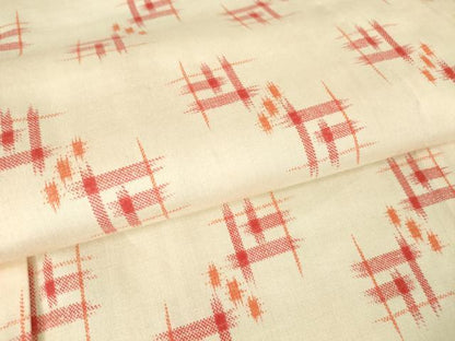平和屋着物▽上質な紬　単衣　絣文　正絹　逸品　DAAV5333az