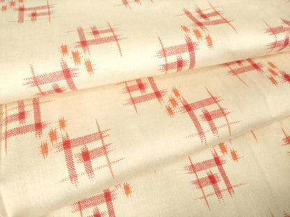平和屋着物▽上質な紬　単衣　絣文　正絹　逸品　DAAV5333az