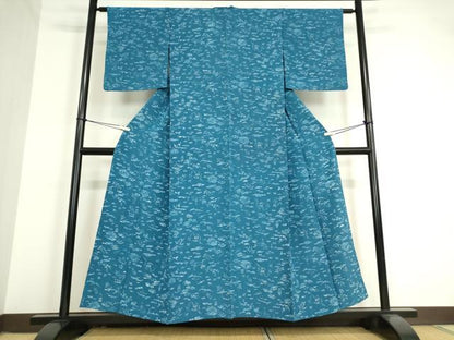 平和屋着物▽上質な小紋 単衣 一珍染 風景文 正絹 逸品 DAAV5336az