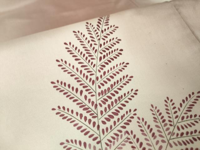 平和屋着物▽訪問着　単衣　紬地　草葉文　暈し染め　正絹　逸品　DAAV5339az