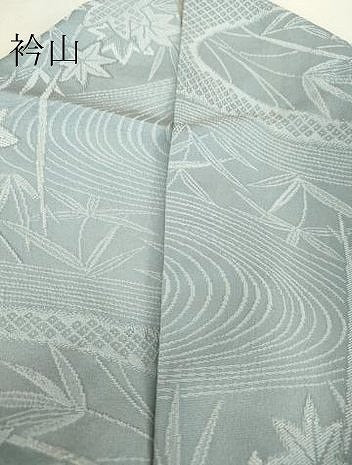 平和屋着物▽上質な色無地　単衣　竜田川文　浅縹色　正絹　逸品DAAV5344az