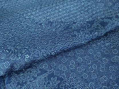 平和屋着物▽江戸小紋 単衣 青海波花文 洗える着物 DAAV5346az
