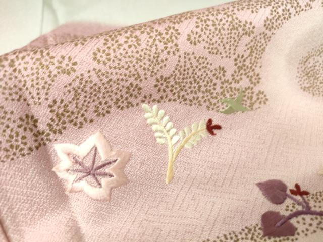 平和屋着物▽訪問着 単衣 刺繍 霞花鳥文 暈し染め 金彩 正絹 逸品DAAV5348az