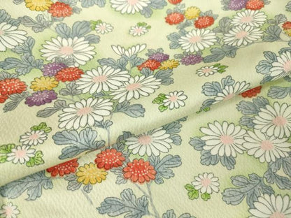 平和屋着物▽上質な小紋 単衣 菊 正絹 逸品 未使用 DAAV5349az