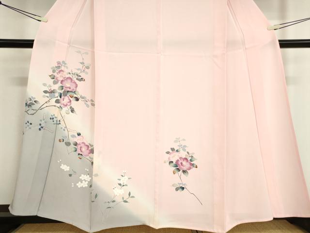 平和屋着物▽訪問着 単衣 友禅 枝花文 暈し染め 正絹 逸品 DAAV5353az