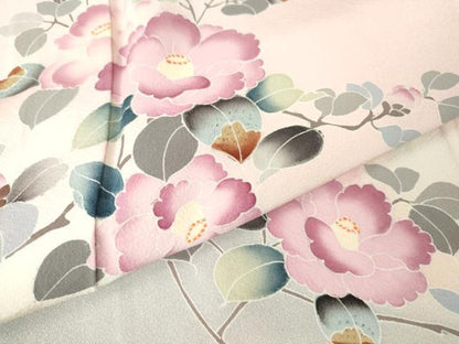 平和屋着物▽訪問着 単衣 友禅 枝花文 暈し染め 正絹 逸品 DAAV5353az
