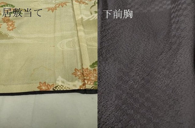 平和屋着物▽上質な小紋　単衣　絞り　舞花文　金彩　正絹　逸品　DAAV5355az
