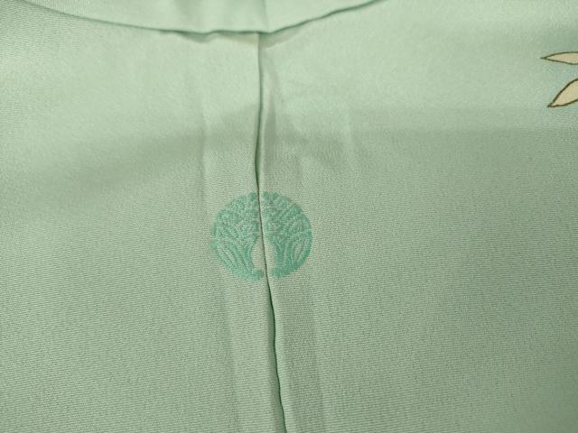 平和屋着物▽訪問着　単衣　駒刺繍　草花文　金彩　正絹　逸品　DAAV5357az