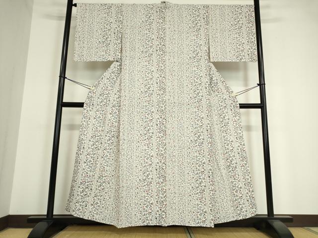 平和屋着物▽上質な小紋 単衣 更紗花間道 正絹 逸品 DAAV5361az