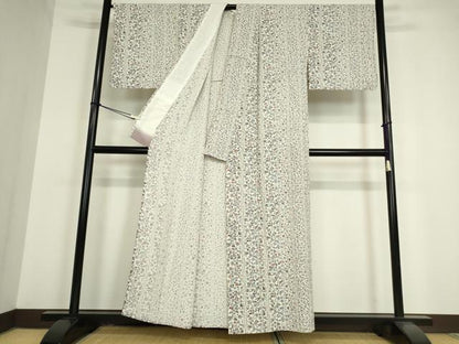 平和屋着物▽上質な小紋 単衣 更紗花間道 正絹 逸品 DAAV5361az