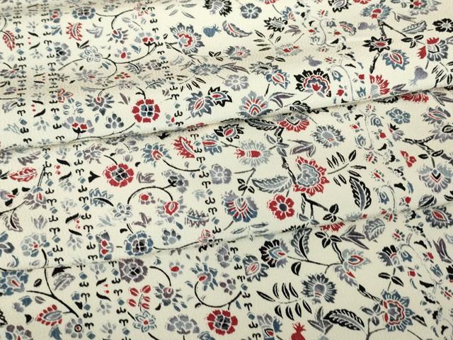 平和屋着物▽上質な小紋 単衣 更紗花間道 正絹 逸品 DAAV5361az