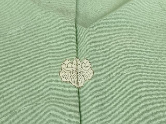 平和屋着物▽上質な色無地 単衣 草葉地紋 裏葉柳色 正絹 逸品 DAAV5364az