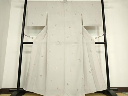 平和屋着物▽上質な小紋　単衣　花丸文　正絹　逸品　DAAV5367az