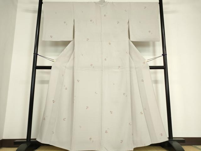 平和屋着物▽上質な小紋　単衣　花丸文　正絹　逸品　DAAV5367az