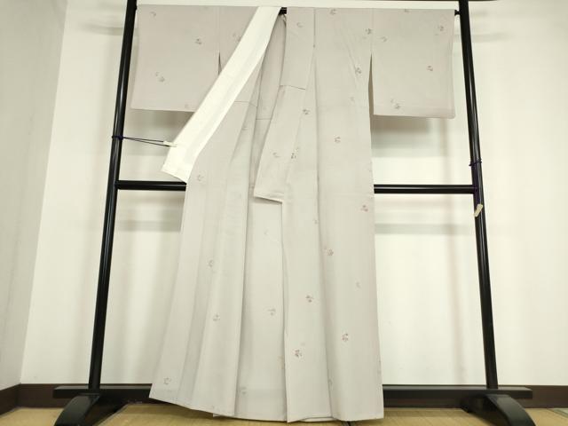 平和屋着物▽上質な小紋　単衣　花丸文　正絹　逸品　DAAV5367az