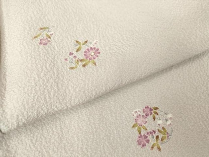 平和屋着物▽上質な小紋　単衣　花丸文　正絹　逸品　DAAV5367az