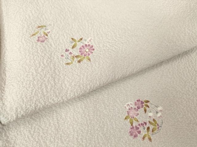 平和屋着物▽上質な小紋　単衣　花丸文　正絹　逸品　DAAV5367az