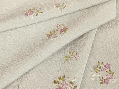 平和屋着物▽上質な小紋　単衣　花丸文　正絹　逸品　DAAV5367az