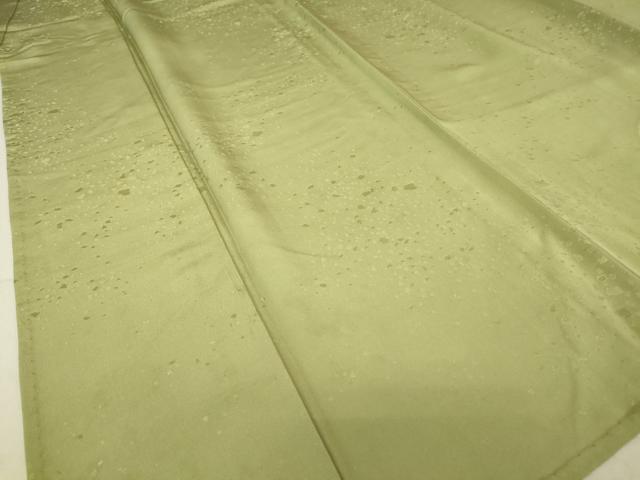 平和屋着物▽上質な色無地 単衣 箔散らし地紋 山葵色 正絹 逸品 DAAV5372az