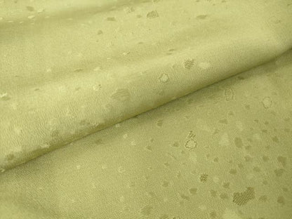 平和屋着物▽上質な色無地 単衣 箔散らし地紋 山葵色 正絹 逸品 DAAV5372az