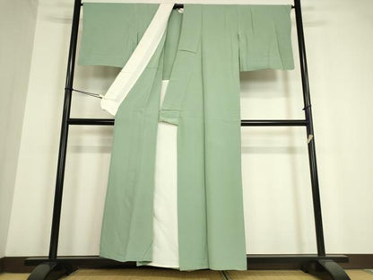 平和屋着物▽上質な色無地 単衣 薄青色 ますいわ屋扱い 正絹 逸品 DAAV5376az