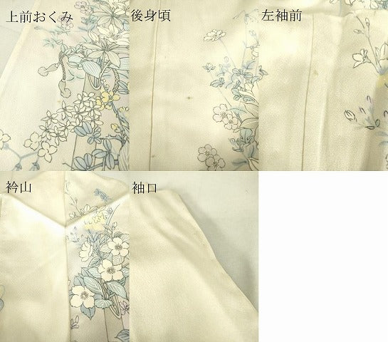 平和屋着物▽上質な小紋 単衣 草花文 正絹 逸品 DAAV5381az