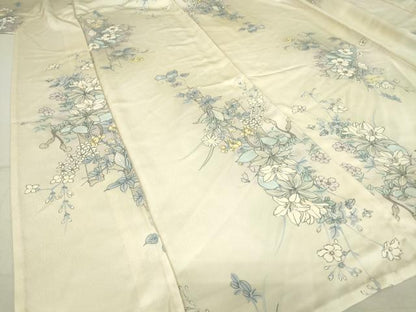 平和屋着物▽上質な小紋 単衣 草花文 正絹 逸品 DAAV5381az