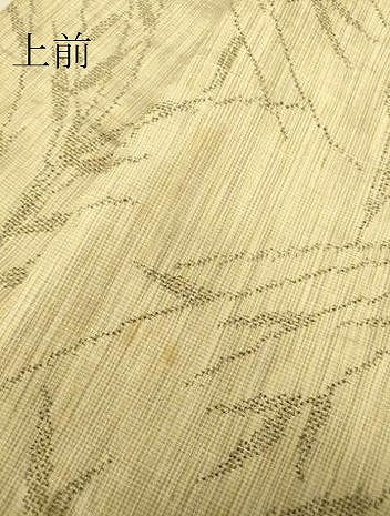 平和屋着物▽上質な紬 単衣 草葉文 正絹 逸品 DAAV5383az