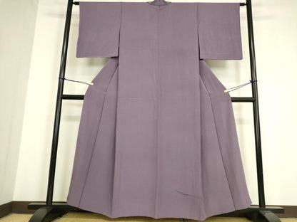 平和屋着物▽上質な色無地　単衣　竜胆色　正絹　逸品　未使用　DABE4300az
