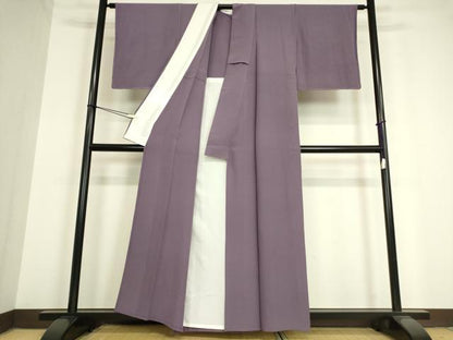 平和屋着物▽上質な色無地　単衣　竜胆色　正絹　逸品　未使用　DABE4300az