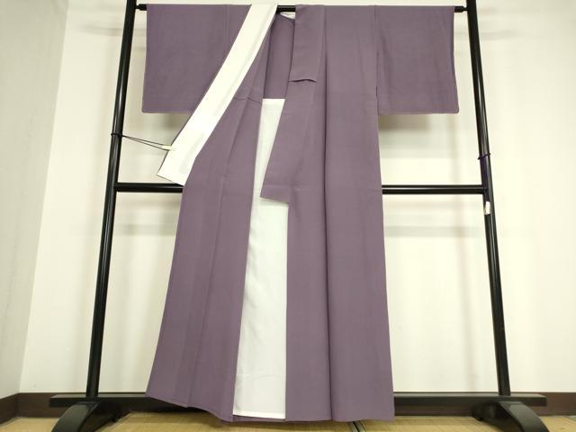 平和屋着物▽上質な色無地　単衣　竜胆色　正絹　逸品　未使用　DABE4300az