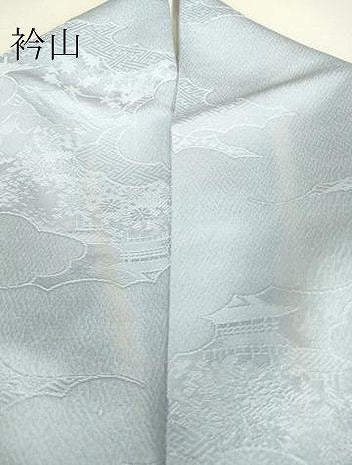 平和屋着物▽上質な色無地　単衣　霞風景地紋　淡藤色　正絹　逸品　DAAV5387az