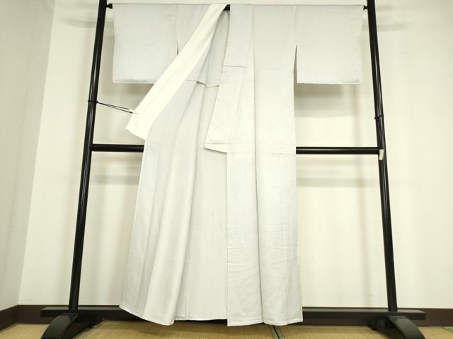平和屋着物▽上質な色無地 単衣 霞地紋 月白色 正絹 逸品 DAAV5391az