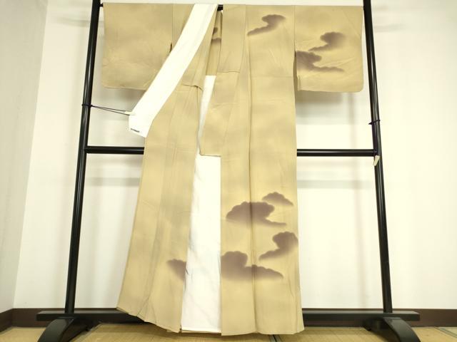 平和屋着物▽訪問着 単衣 雲重ね文 正絹 逸品 DAAV5393az