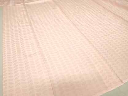 平和屋着物▽上質な色無地 単衣 舞葉地紋 ローズダスト色 正絹 逸品 DAAV5396az