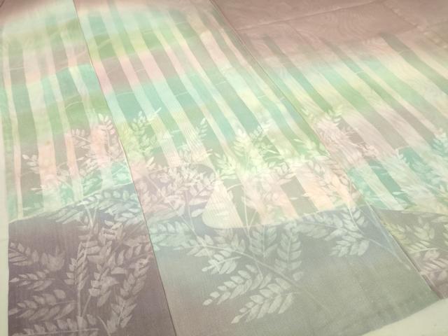 平和屋着物▽訪問着 無双 作家物 紗袷 紗×紗 笹竹文 暈し染め 正絹 逸品 DAAV5399az